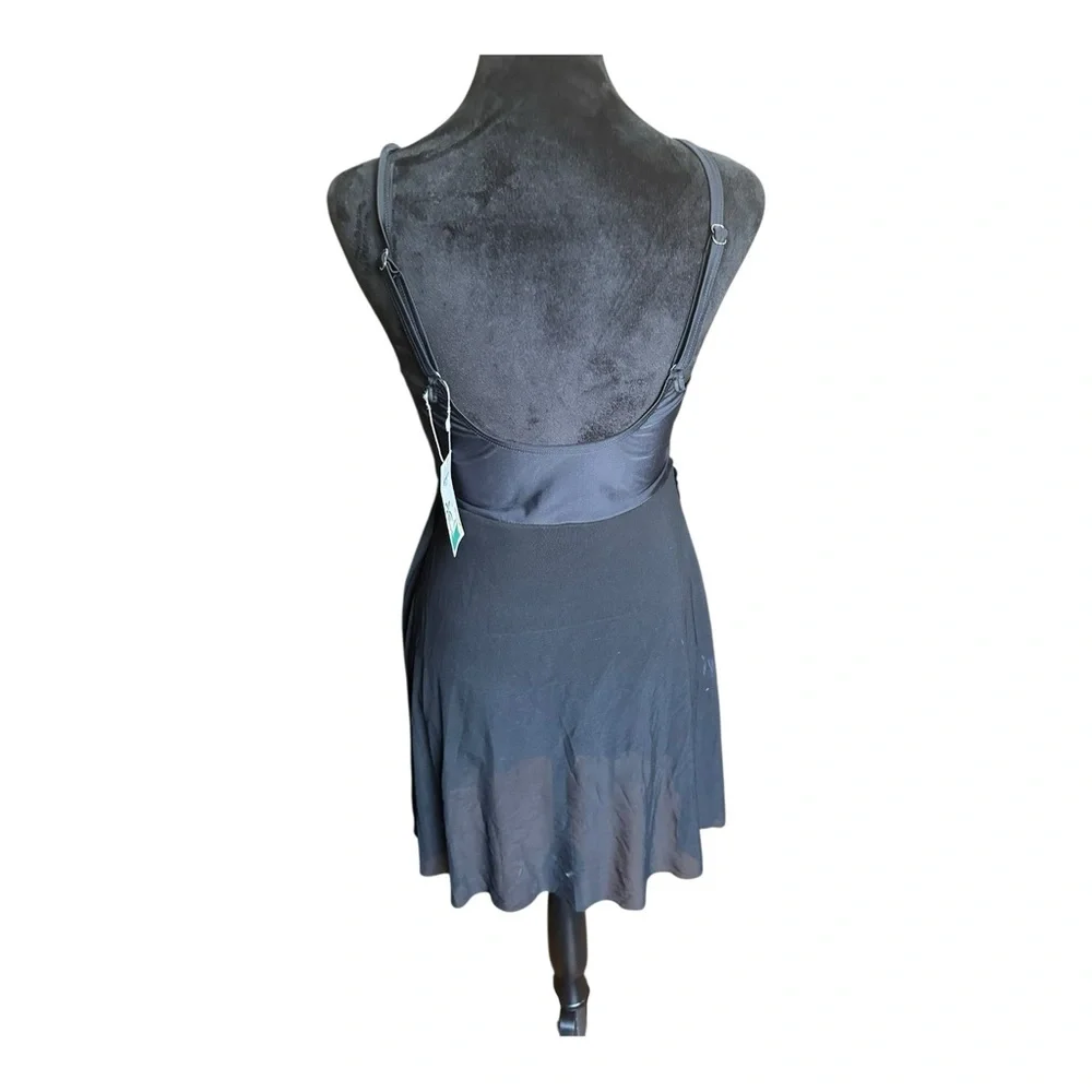 B2prity One-Piece Black Swim Dress Wrap Mesh Cutout – Size M NWT - Picture 7 of 13